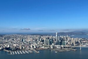 Airplane Elite San Francisco Flight Tour - Oakland and the Bay Bridge: the route’s first big payoff