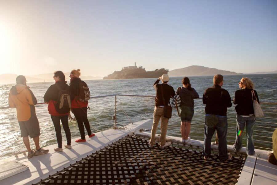 San Francisco Bay Sunset Cruise by Luxury Catamaran - The catamaran setup: protected views and open-air moments