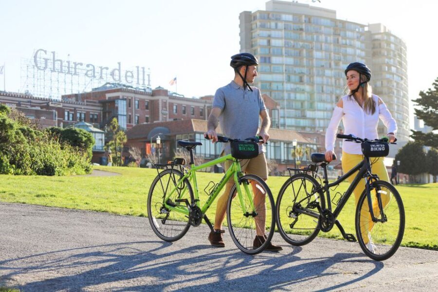 San Francisco: Bike Rental from Golden Gate Bridge with Map - Picking up your bike at Unlimited Biking near Ghirardelli Square