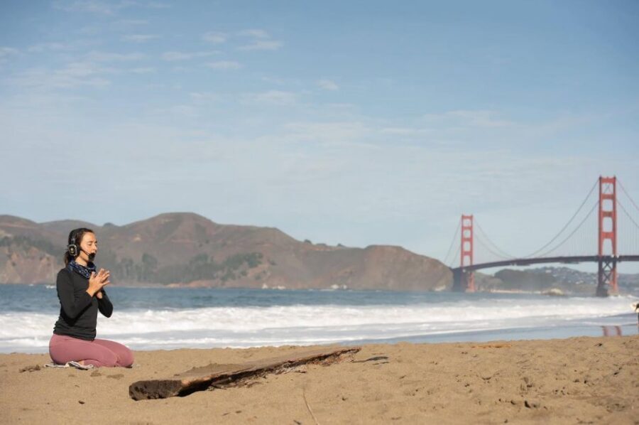 San Francisco: Silent Disco Yoga at Baker Beach - The instructors: calm coaching with room to be yourself